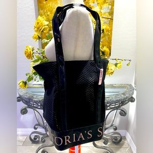 Victoria’s Secret Black decorative mesh style bag NWT